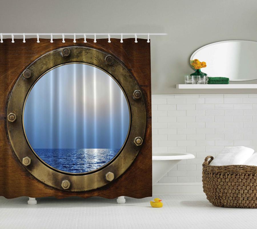 ship porthole shower curtain