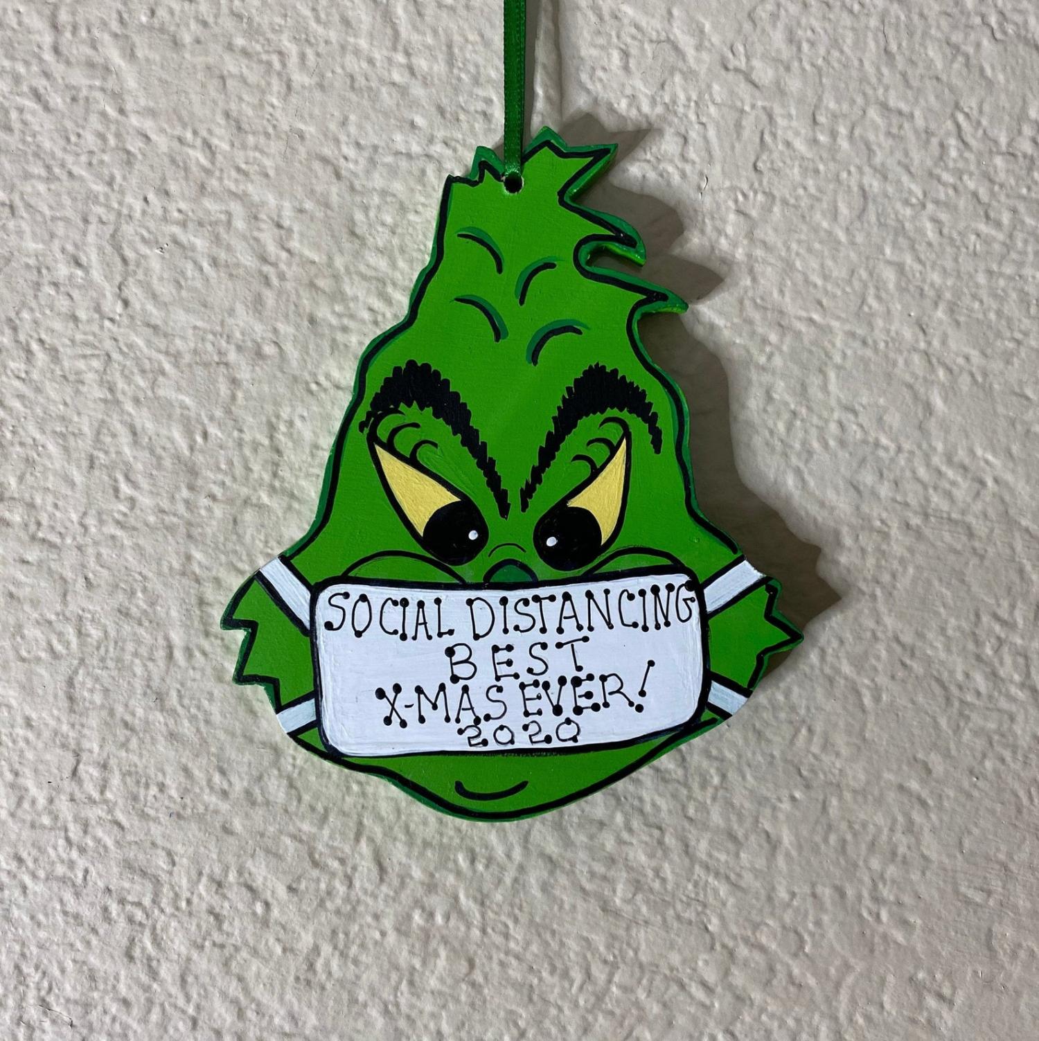 The Grinch The Grinch Social Distancing Best Xmas Ever 2020 Christmas Ornament
