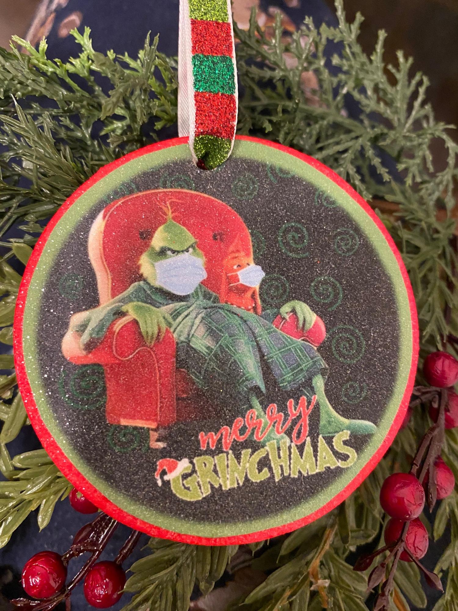 1pc LINGDANG Hand Christmas Ornament 2020 Stink Stank Stunk The Grinches Mack Social Distancing Christmas Holiday Ornaments Creative Decorating Kit Customized Mini Ornament for Family