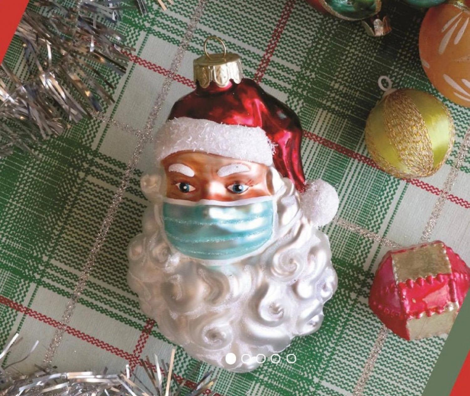 Santa In a Facemask 2020 Christmas Ornament