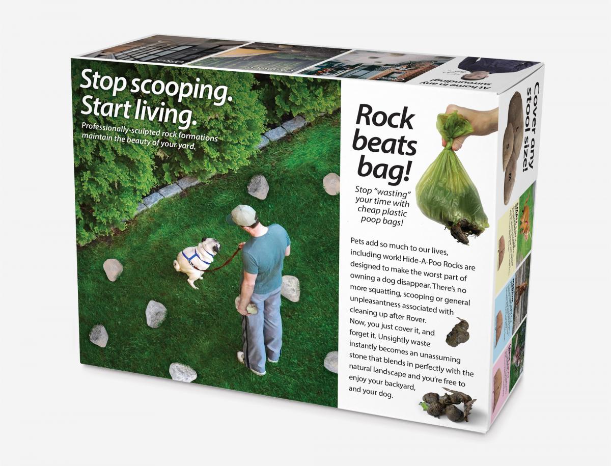 Hide-a-Poo Fake Rock Lets You Hide Your Dogs Poop Instead Of Picking It Up - Funny poop hiding stones prank gift box
