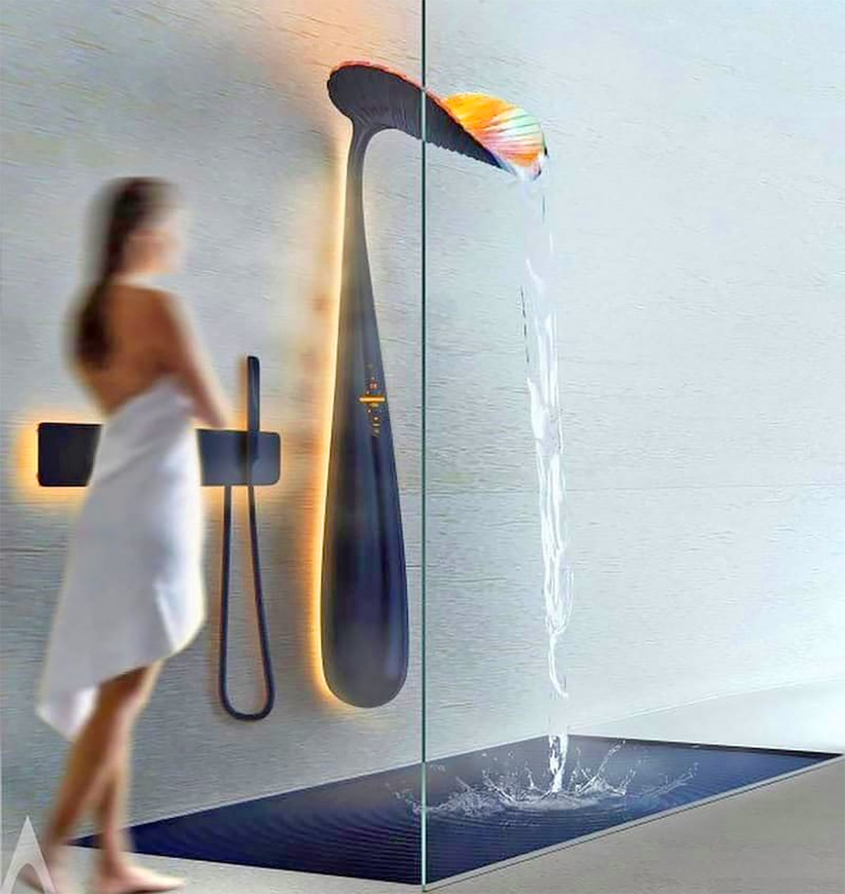 Ora Leaf-Shaped Shower Panel - Unique design shower panel saves water