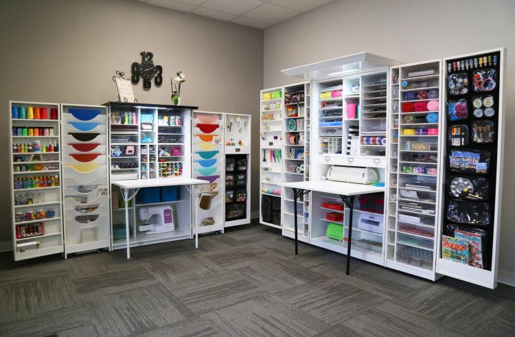 This Incredible Fold Away Crafting Station Turns Into A Cabinet When   The Original Scrapbox Is An Amazing Fold Away Crafting Station 4517 