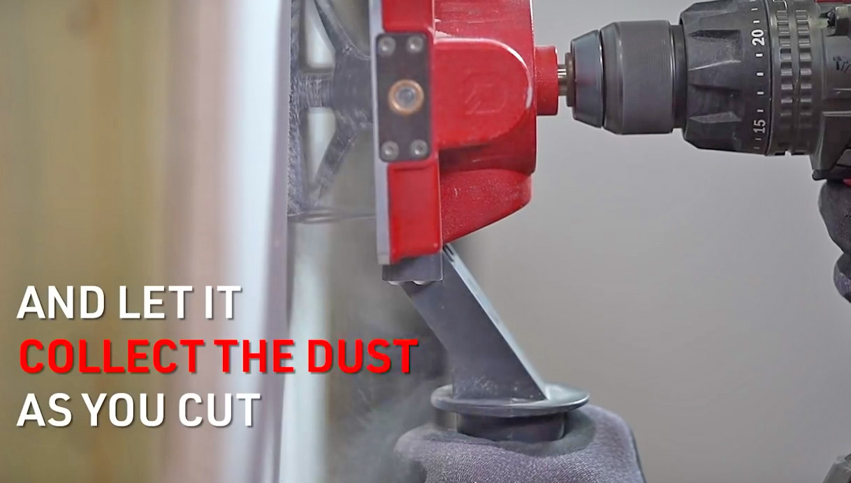 Quadsaw Square Saw Drill Attachment - Quadsaw automatic square drywall saw cuts perfect outlet holes 