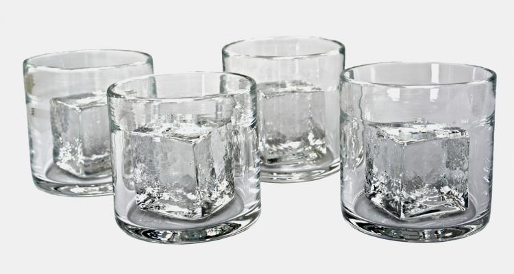 The Rocks Cube Glass: A Whiskey Glass With a Solid Glass Cube In It