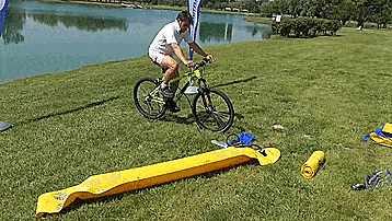 Shuttle Bike Bicycle Pontoon Boat Kit Turns Your Bike into a floating boat