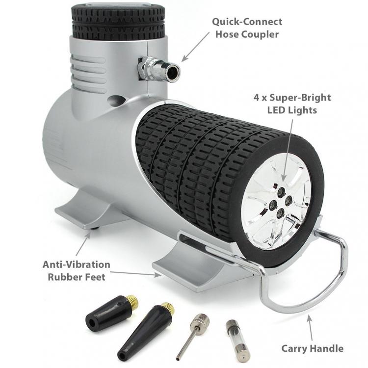 The TireTek Compact Pro Portable Tire Inflator Pump - Inflate Your Tires in an Emergency