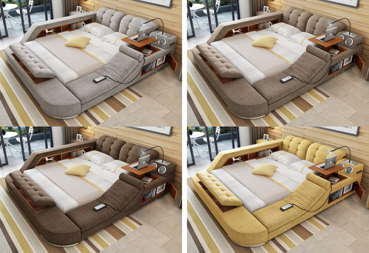 The Ultimate Bed With Integrated Massage Chair Speakers And Desk