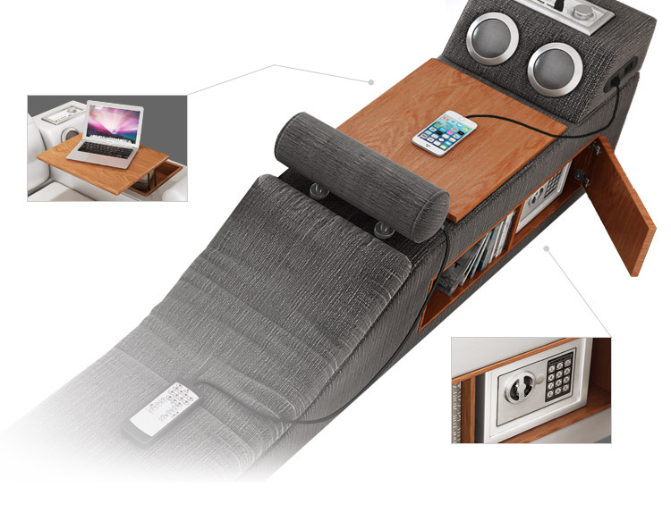 The Ultimate Bed With Integrated Massage Chair, Speakers and Desk - Renstack