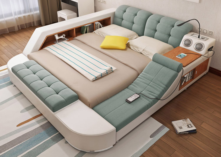 modern bed with massage chair