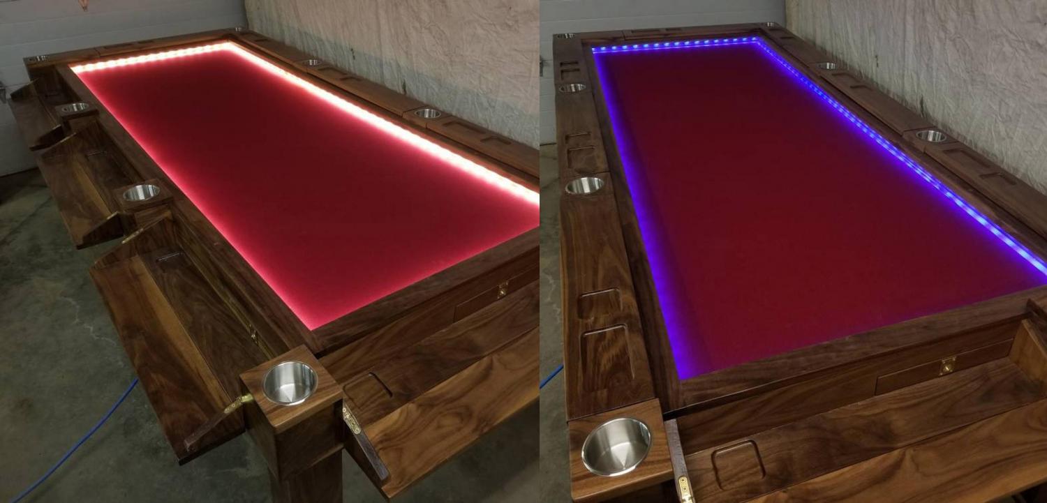 The Ultimate Gaming Table - Custom wooden board game tables with LED lighting