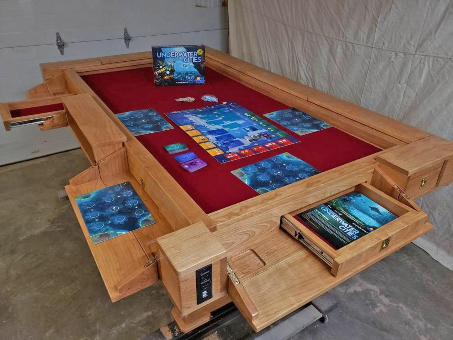 The Ultimate Gaming Table - Custom wooden board game tables with LED lighting