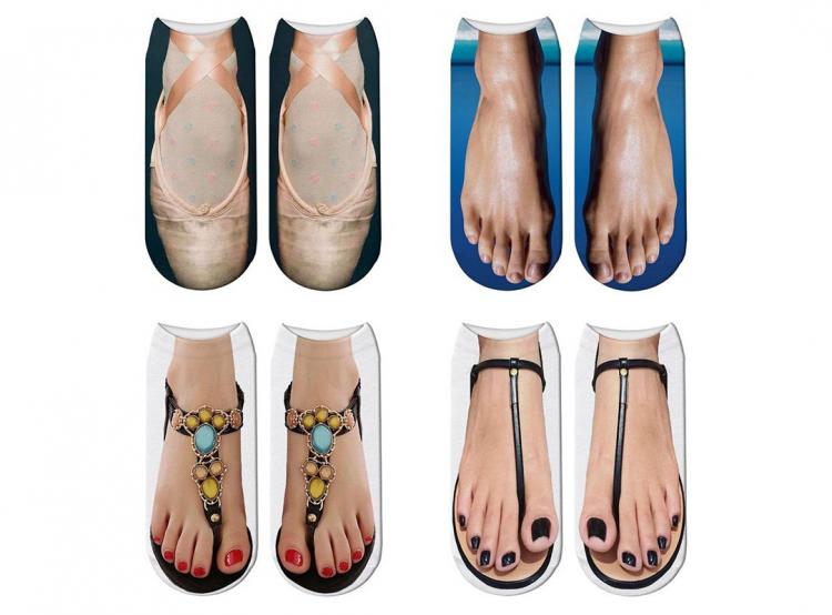 Socks for Women,Funny Human Feet In Sandals Socks for People With Ugly Feet Gifts for Friends 
