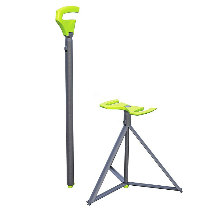 There Is A Cane That Turns Into A Tripod Stool For The Elderly And