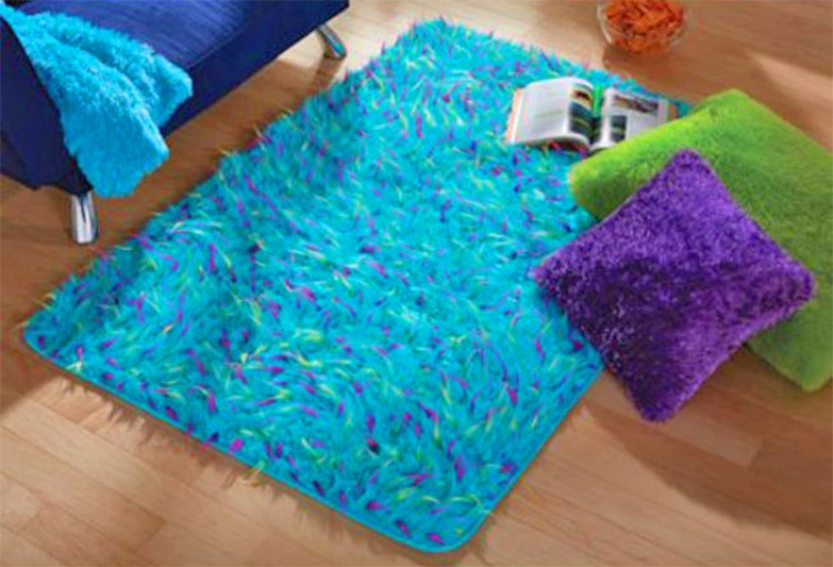 Blue Furry Floor Rug That Looks Like Sully From Monsters Inc - Sully Blue Furry Rug - RIP Sulley