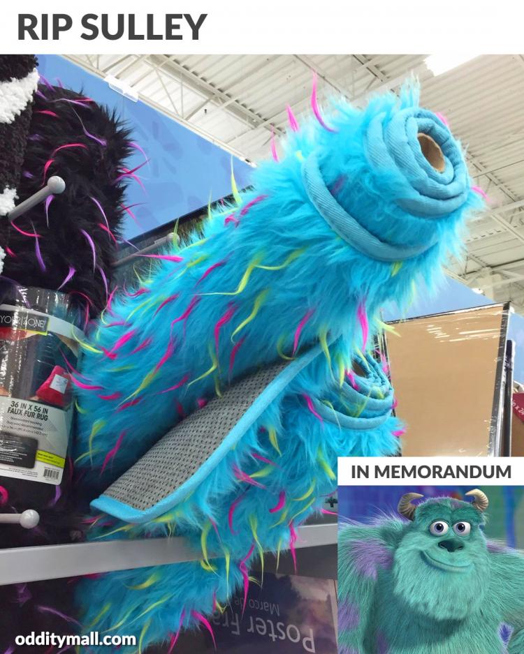 Blue Furry Floor Rug That Looks Like Sully From Monsters Inc - Sully Blue Furry Rug - RIP Sulley