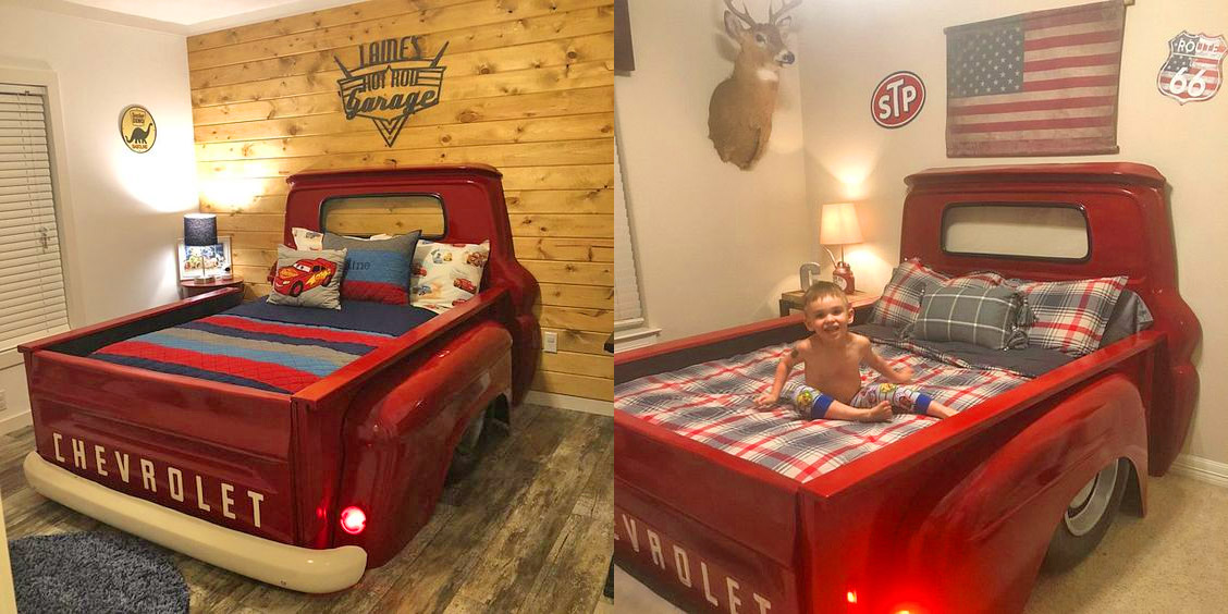 Queen Beds Made From Old Vintage Trucks - Retro trucks converted into queen beds