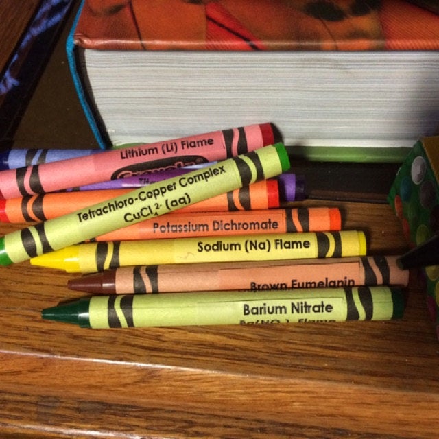 Chemistry Crayon LABELS Set of 120 Labels 