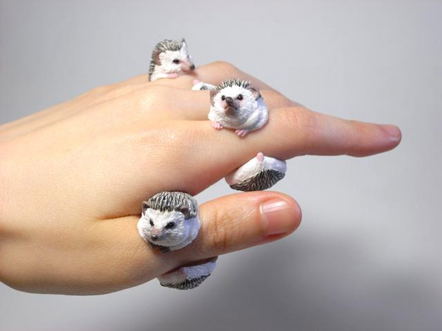 Cute Animal Rings Hug Your Fingers - Hedgehogs