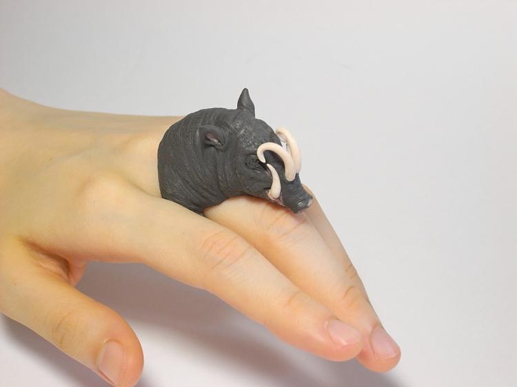 Cute Animal Rings Hug Your Fingers - Boar