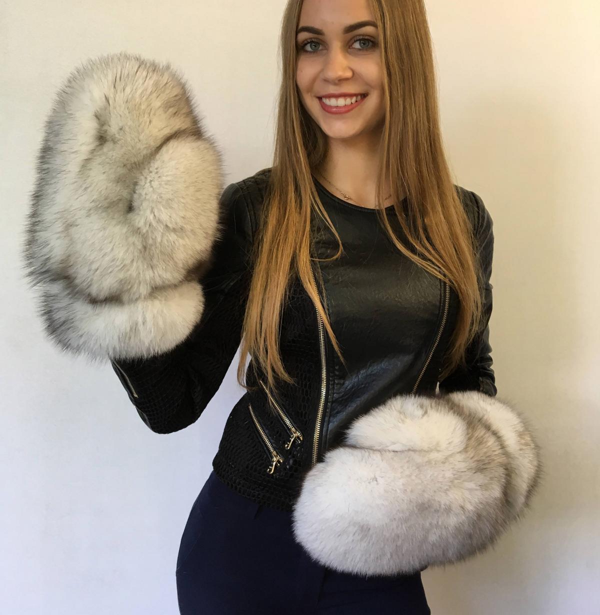 big fur mittens