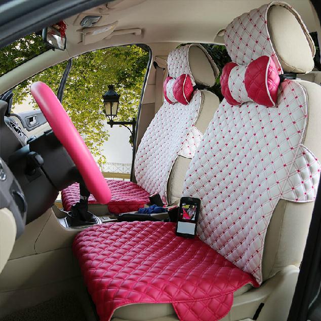 Funny prank decorative lace and girly car seat covers