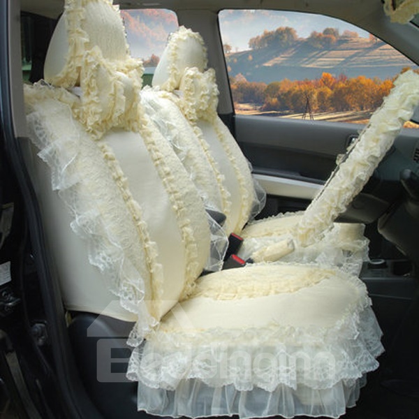 Funny prank decorative lace and girly car seat covers