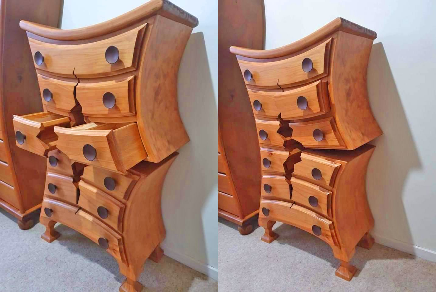 These Incredible Warped And Cracked Design Dressers Seem Like They