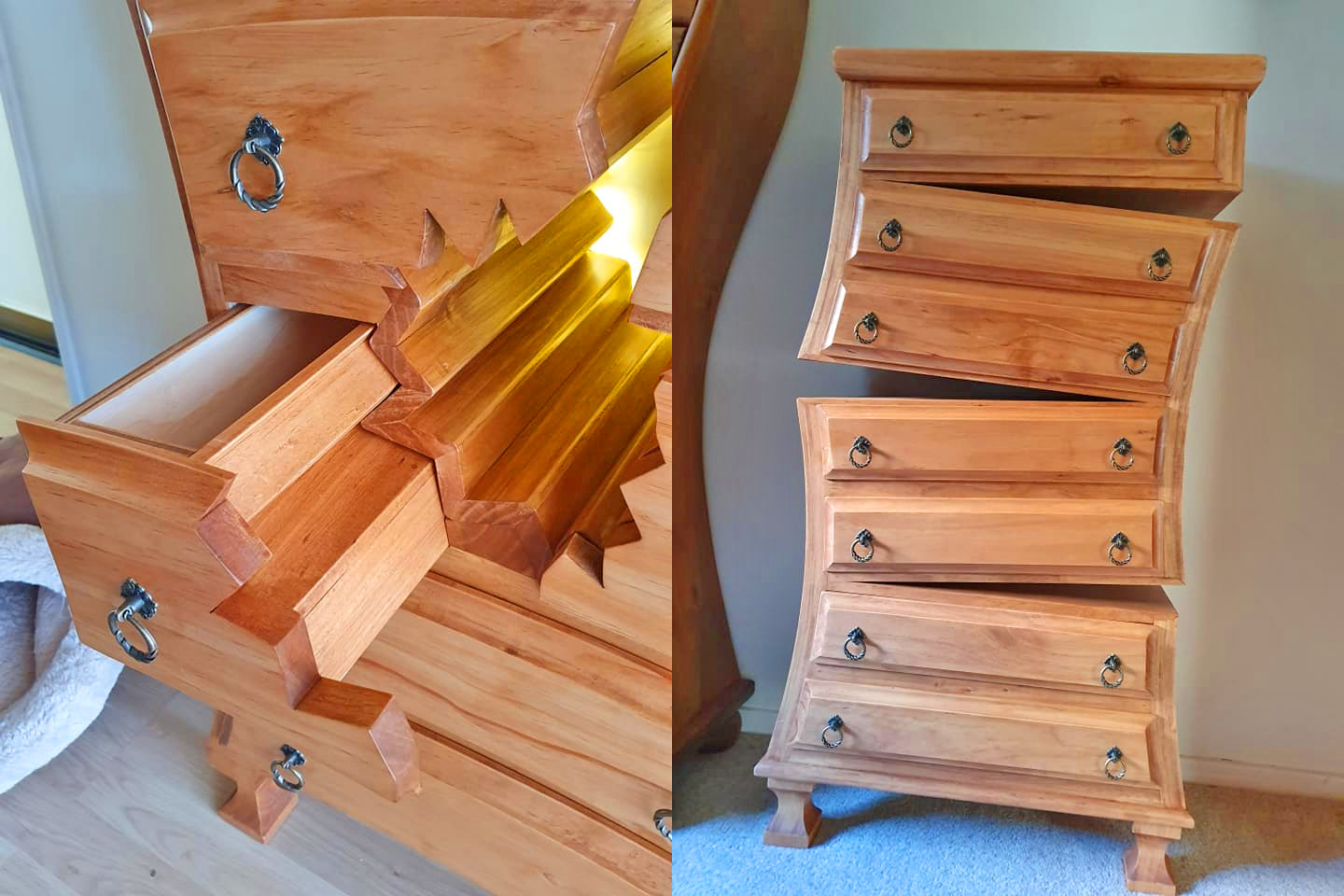 Henk Verhoeff Warped and Cracked Dresser Designs - Fairytale warped dresser woodworking