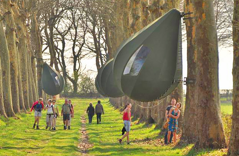 Raindrop Shaped Tree Tents Let You Sleep In The Trees - Dew Drop TreeTents by Dré Wapenaar