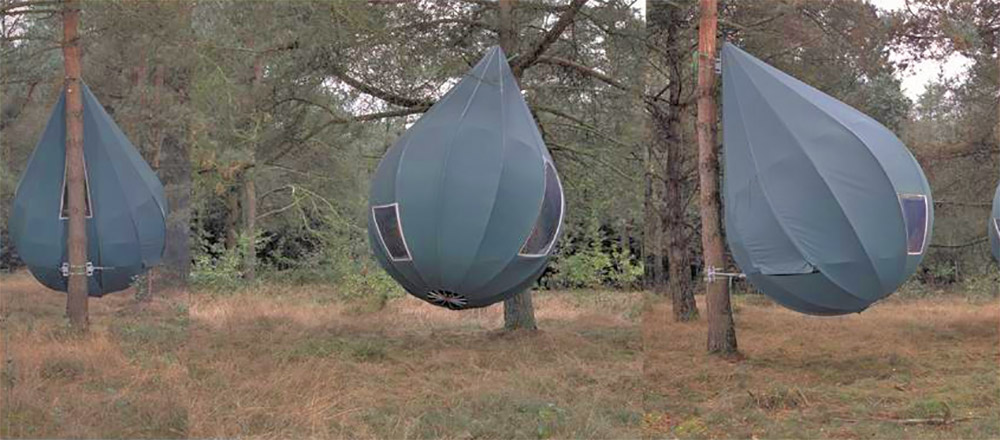 Raindrop Shaped Tree Tents Let You Sleep In The Trees - Dew Drop TreeTents by Dré Wapenaar