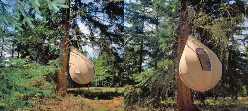 Raindrop Shaped Tree Tents Let You Sleep In The Trees - Dew Drop TreeTents by Dré Wapenaar