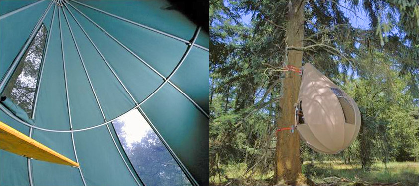 Raindrop Shaped Tree Tents Let You Sleep In The Trees - Dew Drop TreeTents by Dré Wapenaar