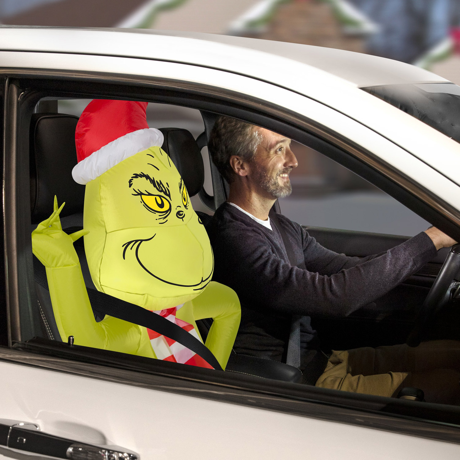 Inflatable Christmas Characters For The Car - Carbuddy passenger seat inflatable Christmas characters