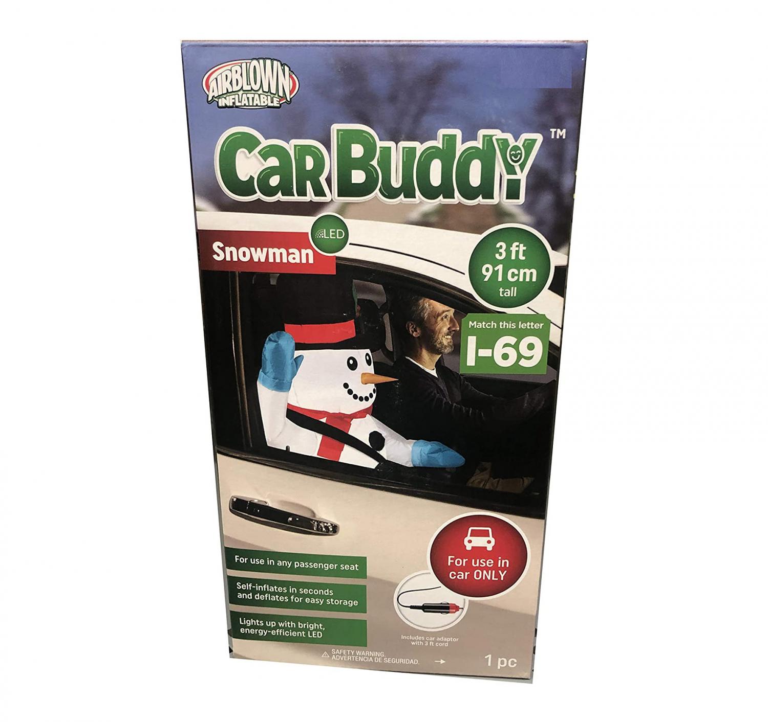 Inflatable Christmas Car Buddy - Snowman, Santa Claus, or The Grinch