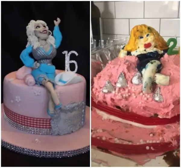 Dolly Parton Cake baking fail - Best pinterest baking fails