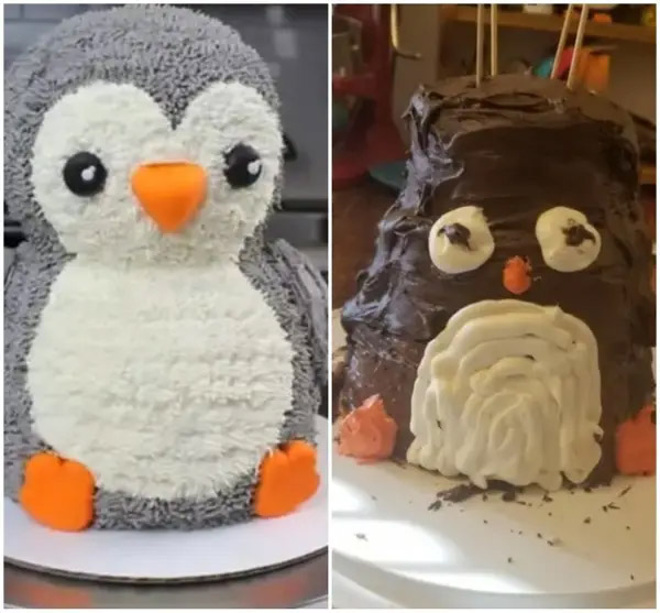 Penguin Cake baking fail - Best pinterest baking fails