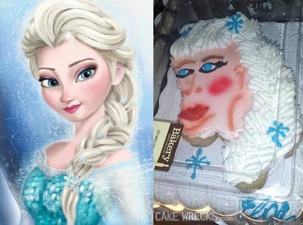 Elsa cake baking fail - Best pinterest baking fails