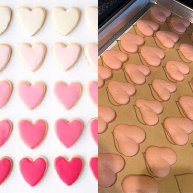 hearts cookies baking fail - Best pinterest baking fails