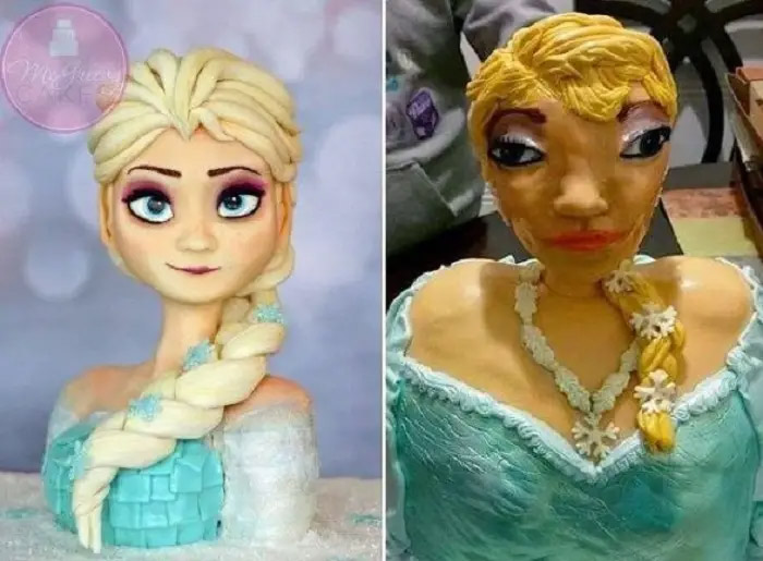 Elsa cake baking fail - Best pinterest baking fails