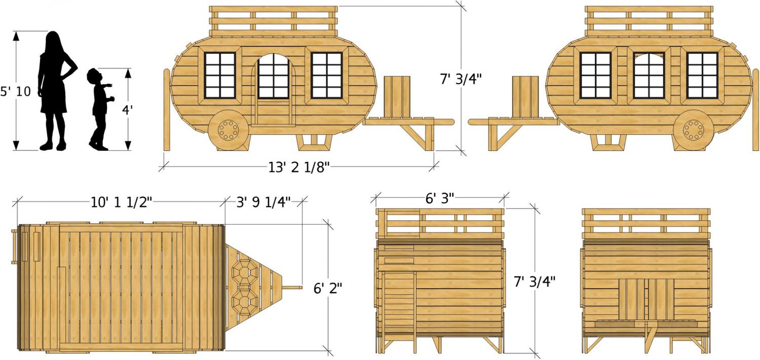 wooden camper playhouse