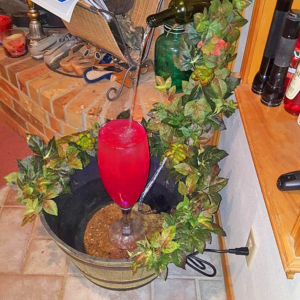 Wine Bottle Fountain - DIY Backyard wine bottler and wine cup water fountain