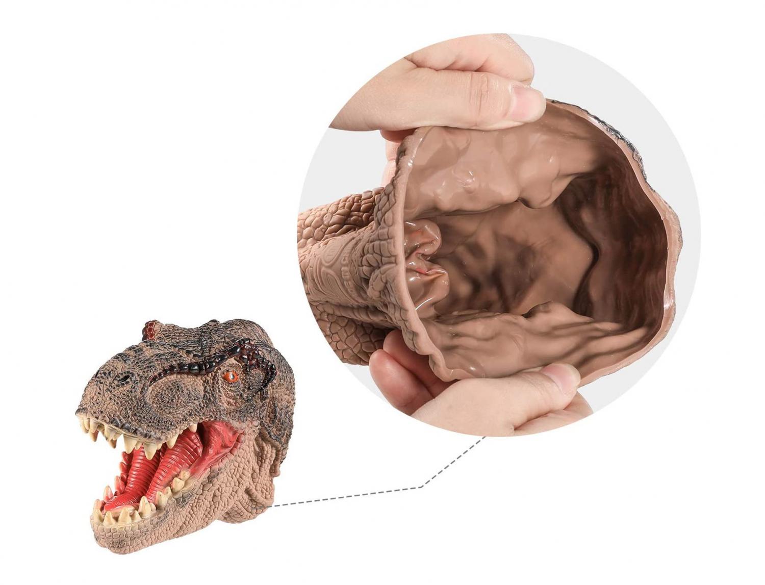 Realistic Rubber Dinosaur Hand Puppets - battle dinosaur head gloves