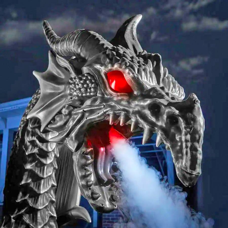 Giant Dragon That Breaths Fog Halloween yard decor