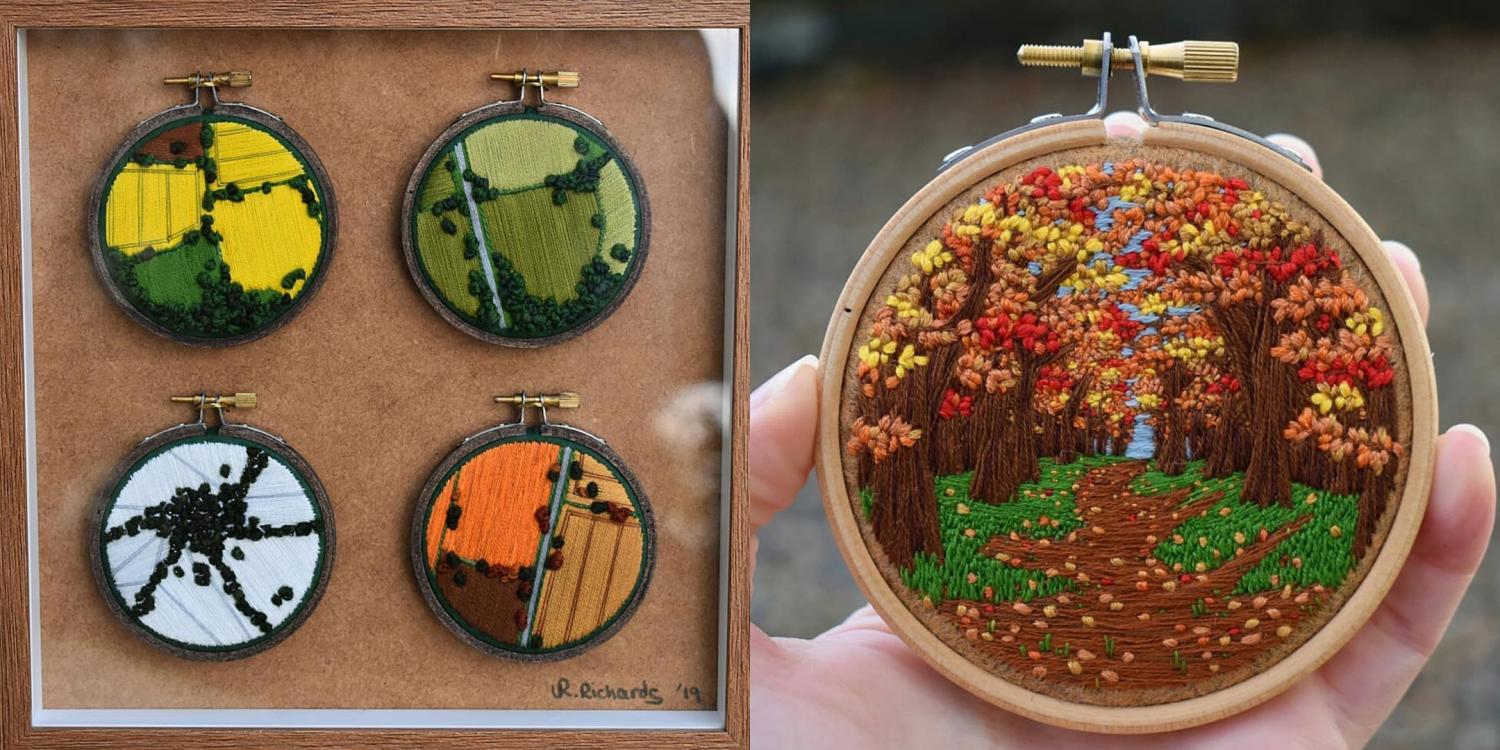 Incredible Mini Embroidery Pieces That Look Like Landscape Paintings - Best embroidery art painting