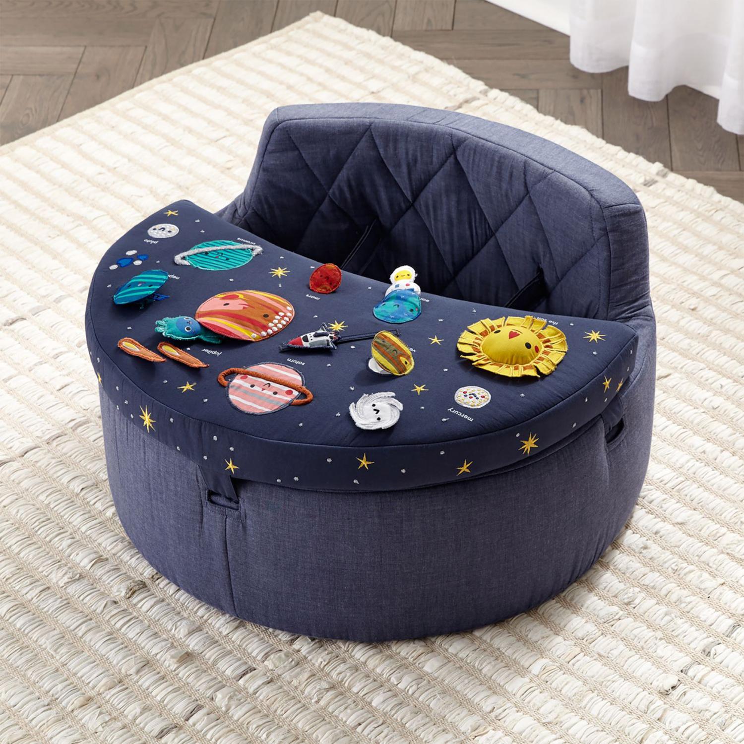Cute Baby Activity Chair Helps Them Learn About Space And The Solar System - Deep Space Baby Activity Chair