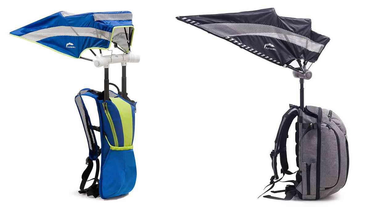 EZ Funshell Retractable Umbrella Backpack - Backpack with auto-deploying sun and rain umbrella