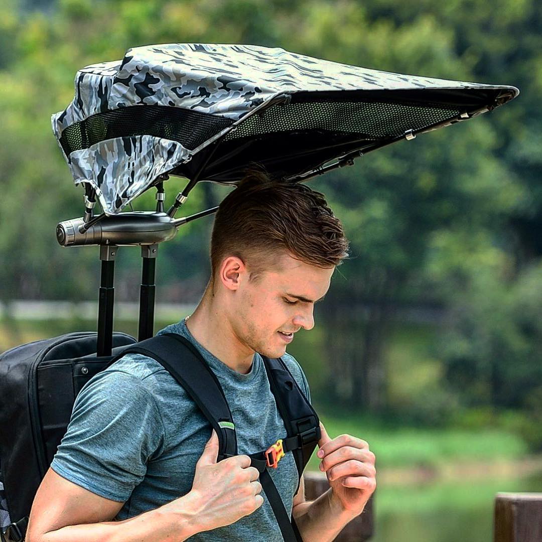 This Backpack Has a Retractable Umbrella For Sun and Rain