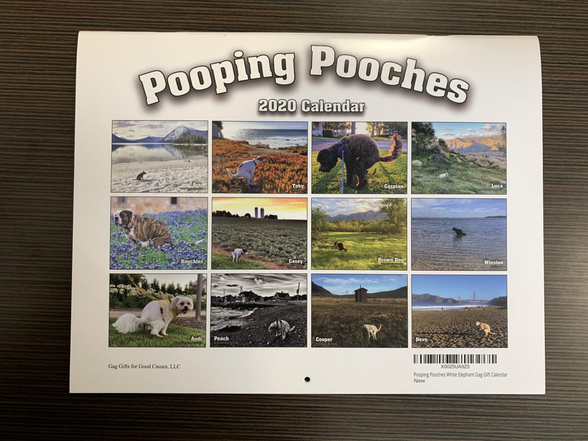 Funny pooping dogs calendar - 2020 pooping pooches calendar white elephant gift idea