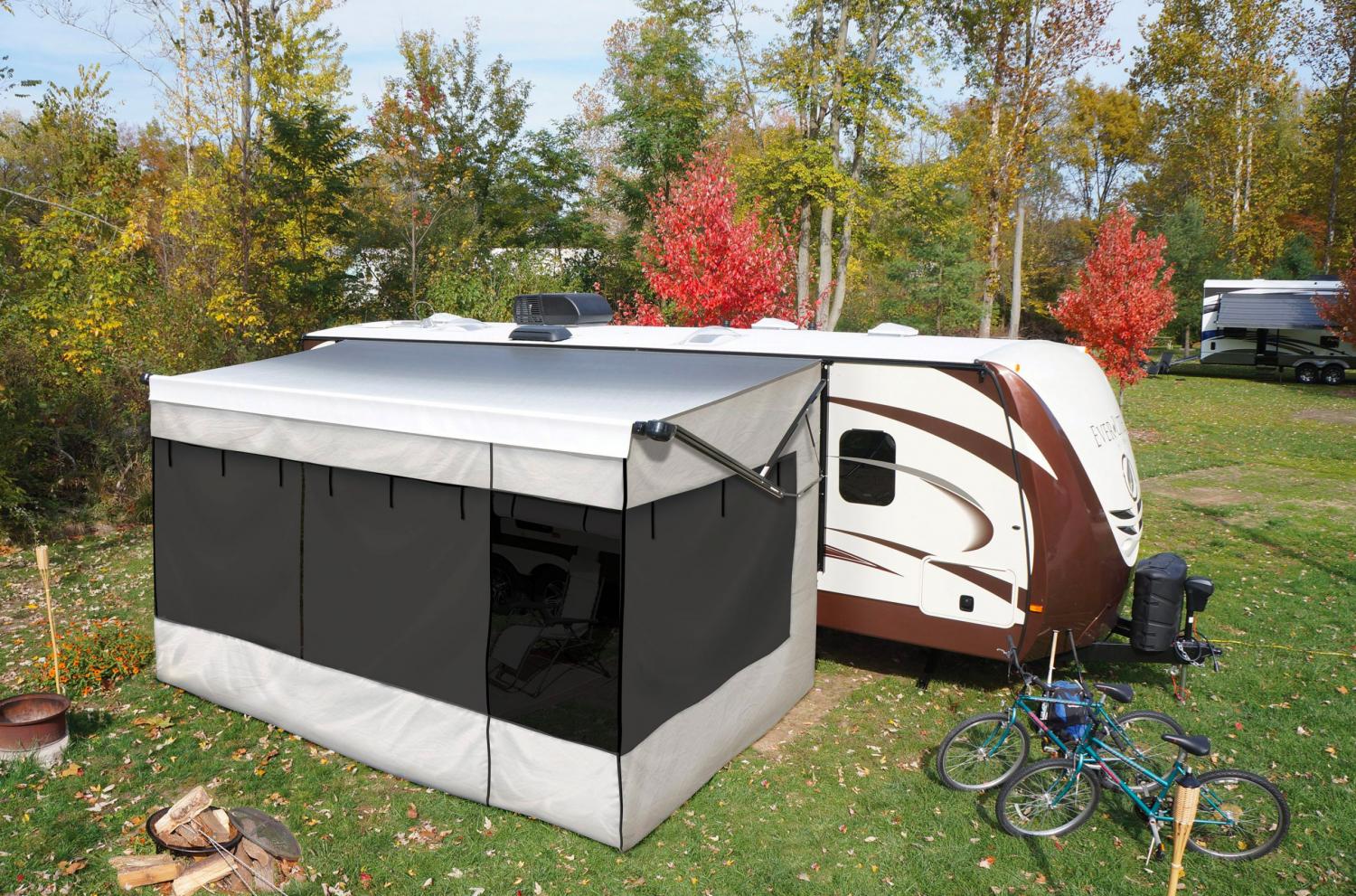 This Camper Attachment Adds a Screened-in Porch To Your Trailer Or RV